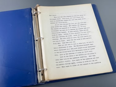 Possibly Unpublished Sangha Award Book Typewriter Printed Pages in Folder