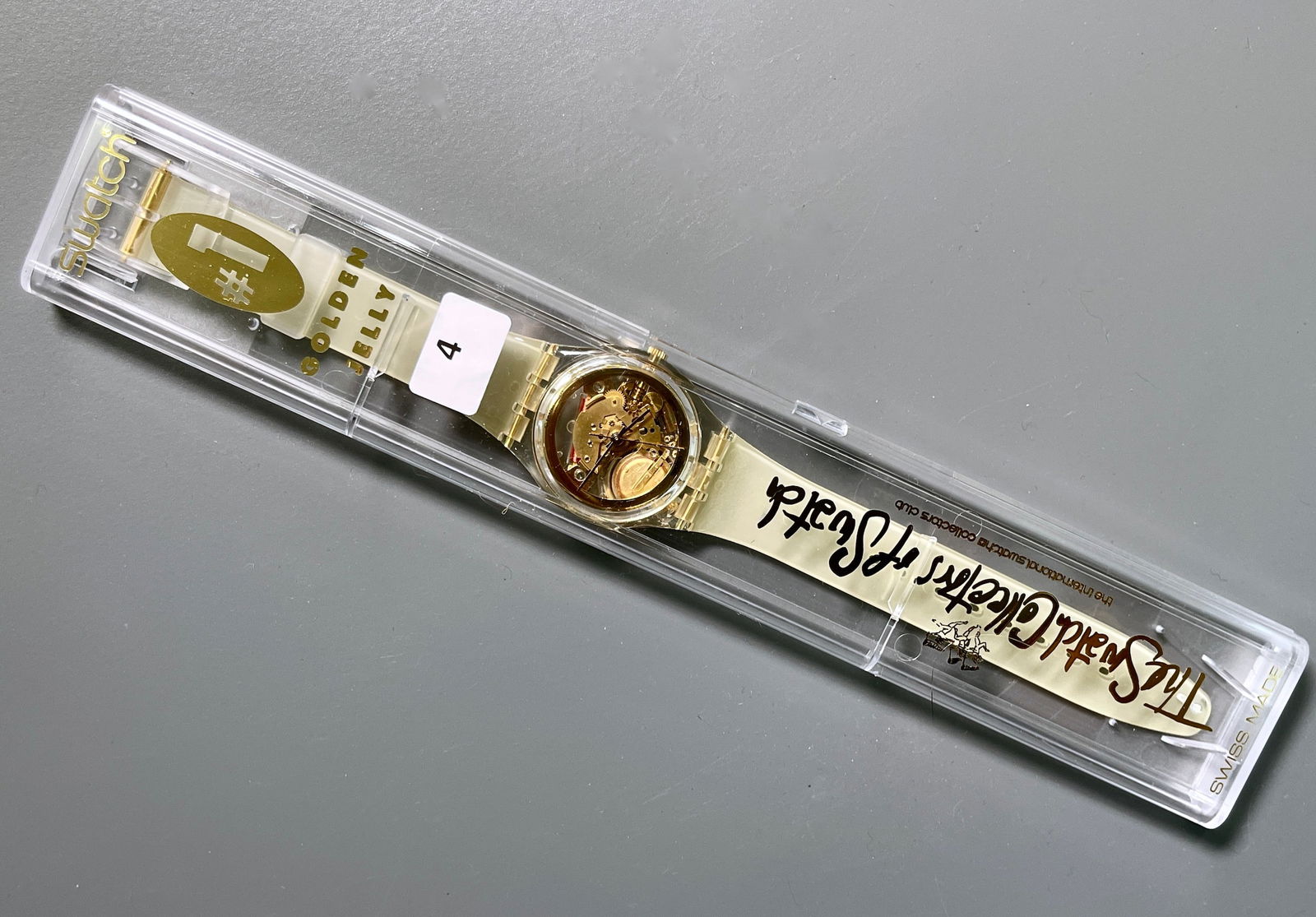 Vintage Swatch Golden Jelly Cased Swiss Collectors Club Watch