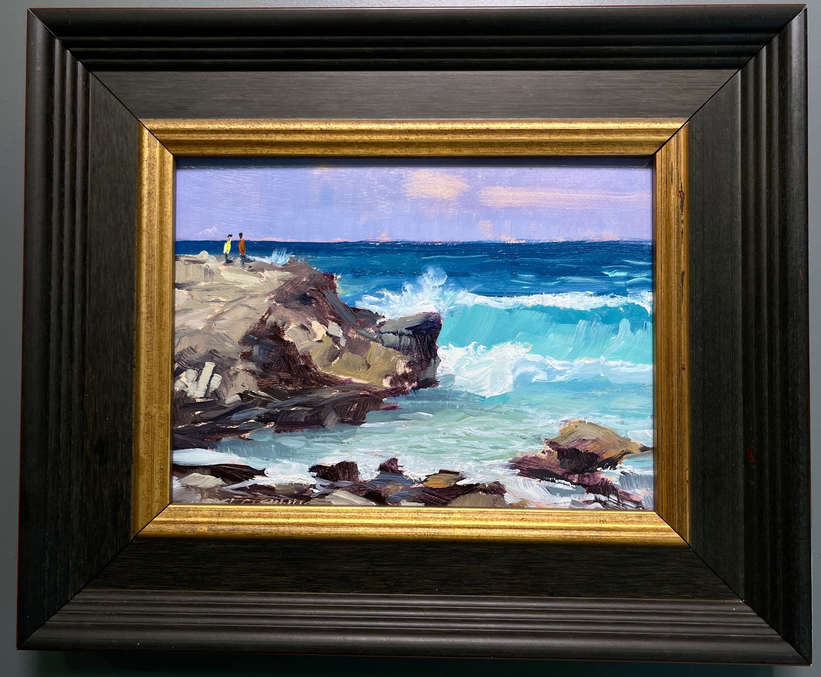 Original Hawaiian Art Oil on Board Painting by American Artist Michael Clements Titled Out on the (1 of 3)