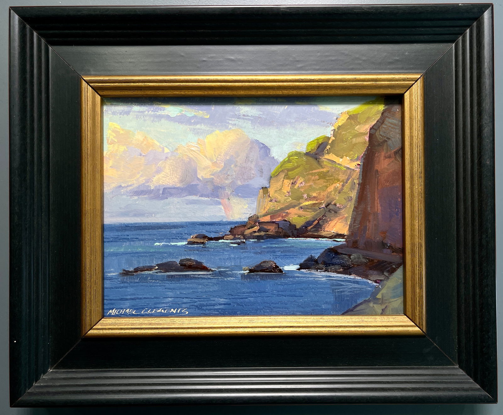 Kalepa Point Kaupo Oil on Board Hawaii Artist Signed Original Michael Clements Painting (1 of 3)