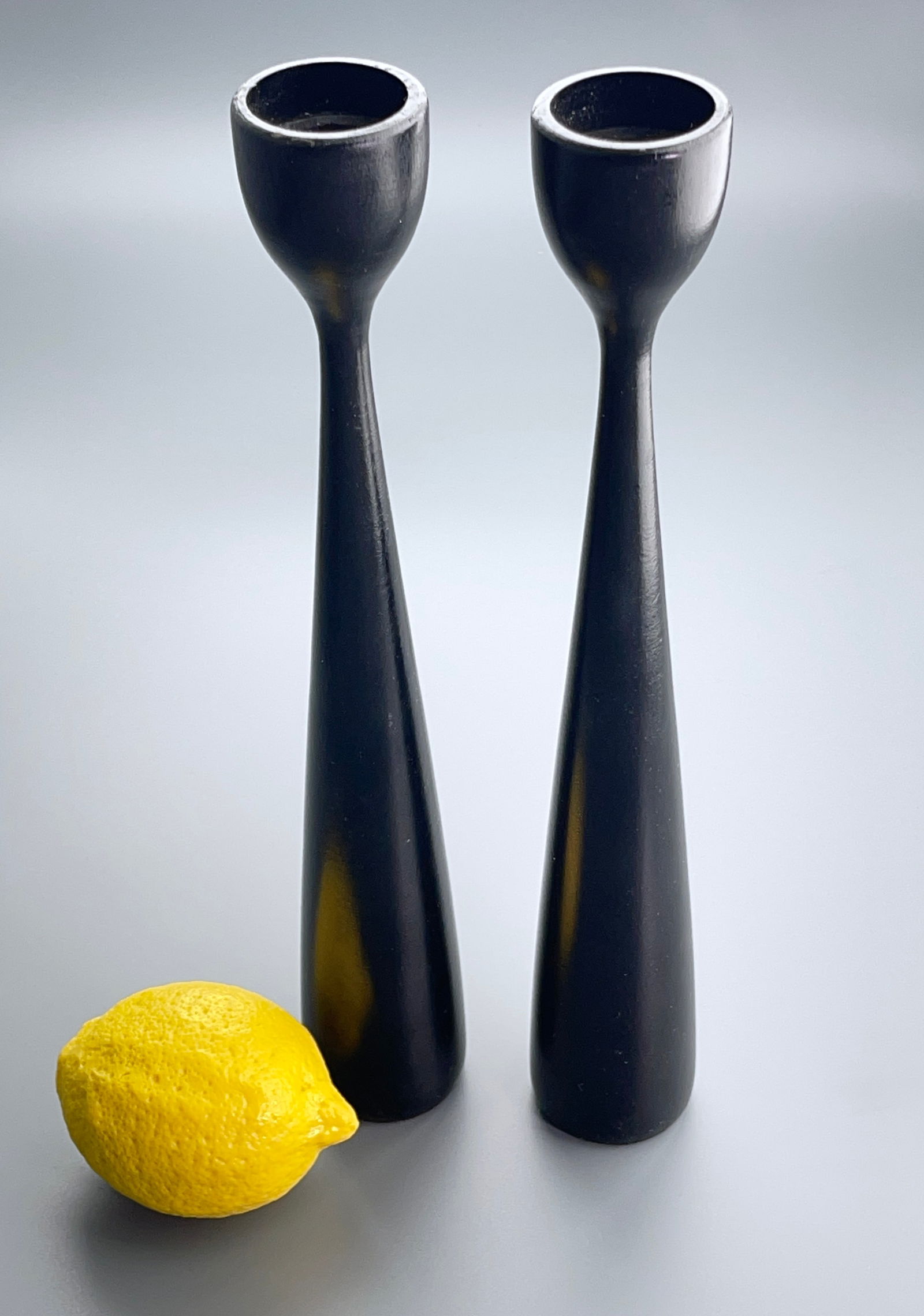 Vintage Mid Century Modern Wood Candlesticks Wooden Candle Holders Original by Jary California (1 of 5)