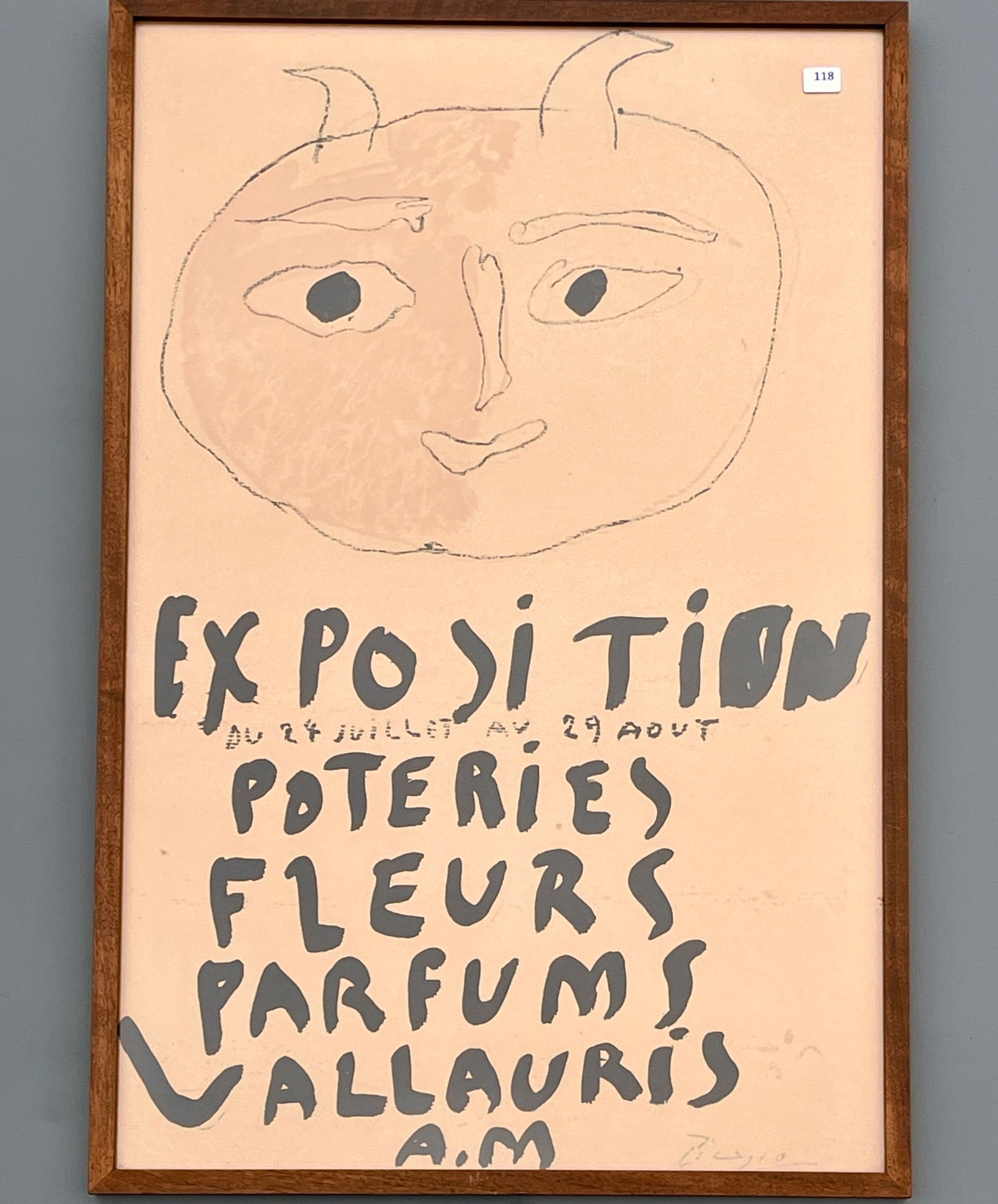 Pablo Picasso Spanish/French 1881-1973 Vallauris Exposition Satyr Head Poster Tete de Faune Signed (1 of 7)