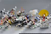 German Dresden Porcelain Flute Concert Miniature Musical Figurines After the Painting by Adolph