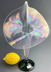 Rick Strini Jack in the Pulpit Iridescent Vintage Studio Art Glass Signed Vase: Rick Strini Jack in the Pulpit Iridescent Vintage Studio Art Glass Signed Vase Approximately 12 3/8 inches tall.