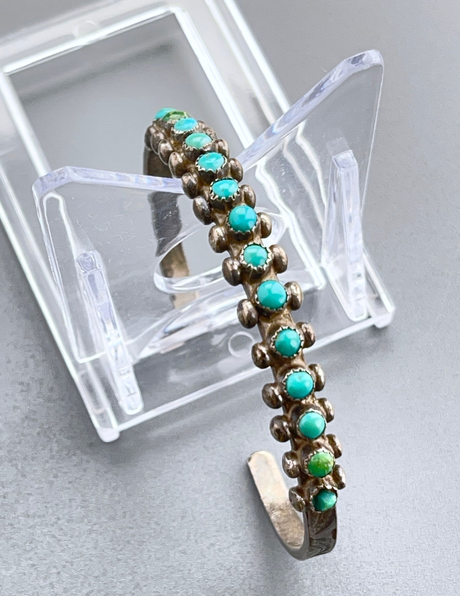 Navajo Zuni Turquoise Vintage American Indian Pawn Jewelry Snake Eye Silver Cuff Bracelet c1940 (1 of 5)