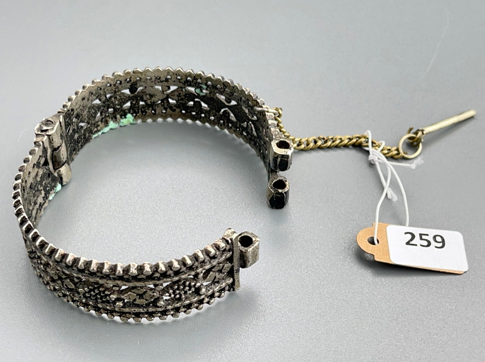 Vintage Handmade Jewelry Ethnic Filigree Hinged Bangle Middle Eastern Bracelet (1 of 4)