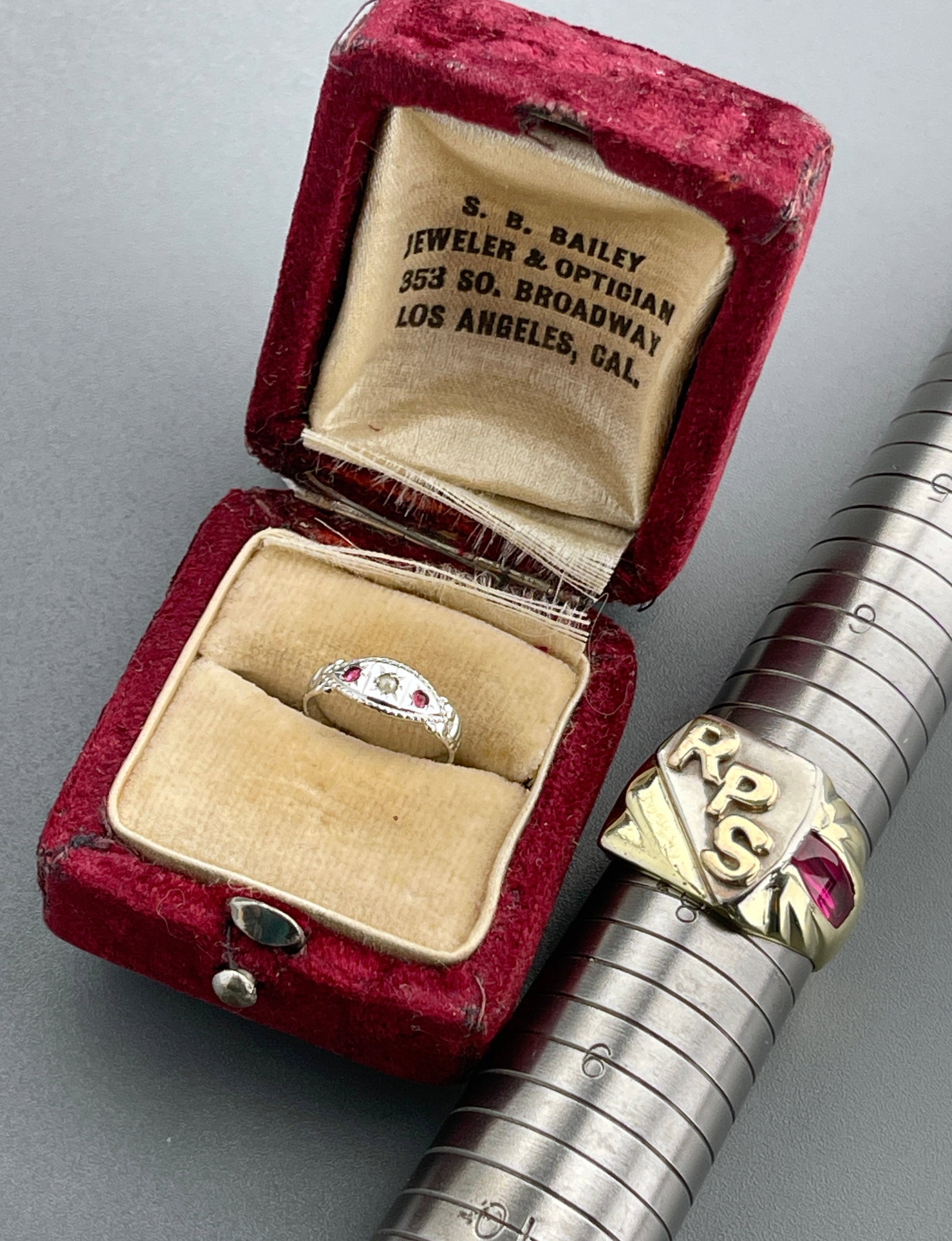 Antique Victorian Jewelry Baby Ring in Original Box Together with White & Yellow Metal Gold Tone Red (1 of 8)