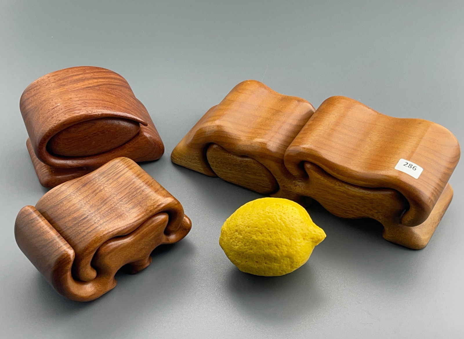 Mid Century Design Fred Marilyn Buss Puzzle Jewelry Box French Walnut McCallister Abstract (1 of 8)