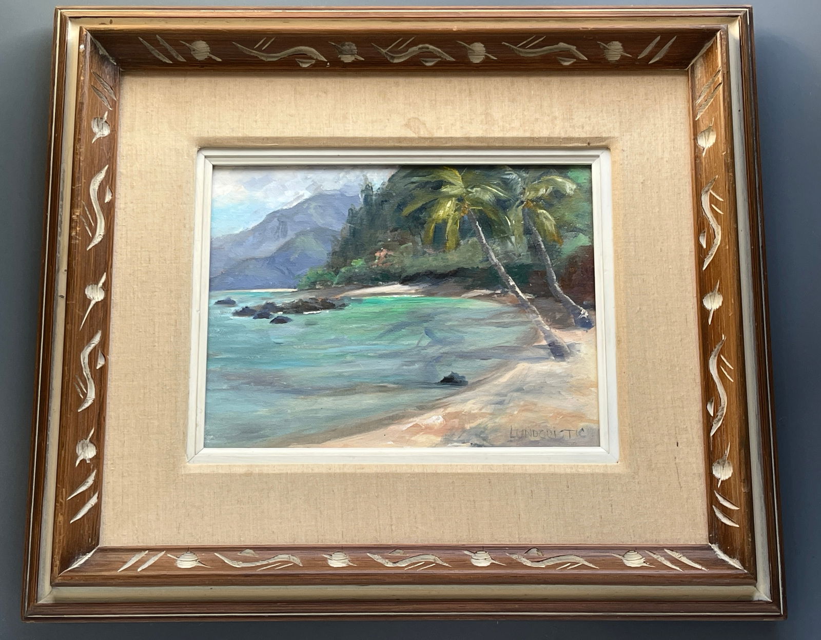 Dawn Lundquist Waikoko Beach Hawaii Original Signed Oil Painting on Canvas Board Contemporary (1 of 6)