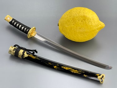 Miniature Japanese Katana Sword Letter Opener Sharp Knife in Scabbard Souvenir from Japan