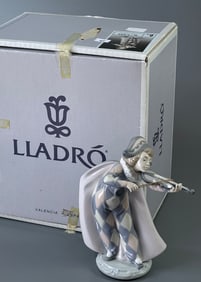 Lladro Porcelain Arlequin Violinista No 5694 Circus Serenade Brillo Finish