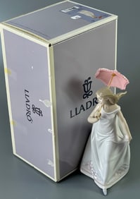 LLadro Figurine Afternoon Promenade Glazed Finish Porcelain # 7636 Designed by Sculptor Jose Puche