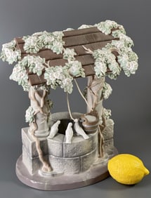 Lladro Snow White Wishing Well 07558 Designer Francisco Polope Retired 1998 El Pozo de Los Deseos