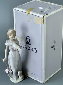 Vintage #7611 Summer Stroll Lladro Collector s Society 1991 Girl with Umbrella Porcelain Figurine Un
