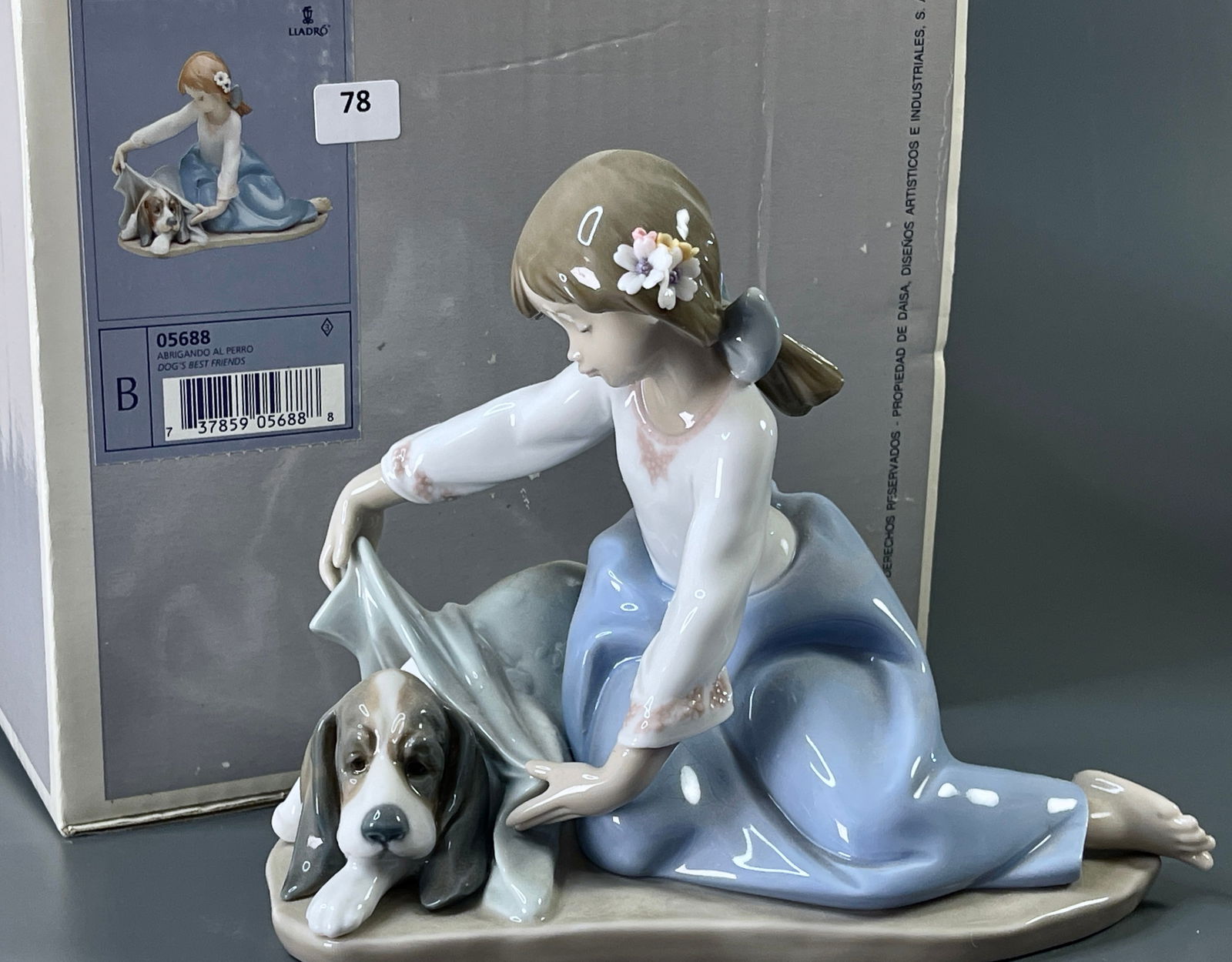 Lladro 5688 Dog s Best Friend RETIRED Porcelain Group Abrigando Al Perro: Lladro 5688 Dog s Best Friend RETIRED Porcelain Group Abrigando Al Perro