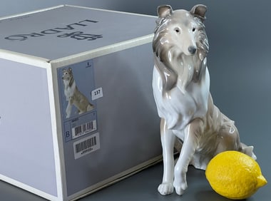 Lladro Collie Dog #01006455 SculptorJose Luis Alvarez Year Issued1997 Year Retired 2000 Finish