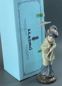 Japonesita con Sombrilla Lladro # 4.988 Brillo Fine Porcelain Figurine Hand Made in Spain Sculptor
