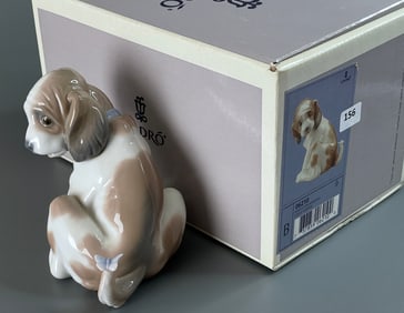 Llardo Perrito Con Mariposa Gentle Sunrise 06210 Spanish Name Perrito Con Mariposa Puppy with