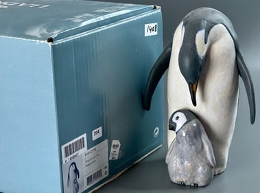 Penguin Love 01012519 Gres Finish Spanish Name Pinguino Con Cria Sculptor Jose Javier Malavia Issued