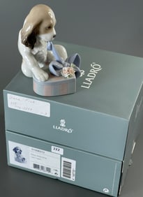 Estoy Impaciente 01008312 Can t Wait Dog Figurine Lladro Porcelain Dog Figurine Pulling the Loop of