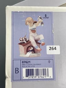 Pick Of The Litter Lladro Porcelain Figurine # 07621 Never Been Out of Its Original Box