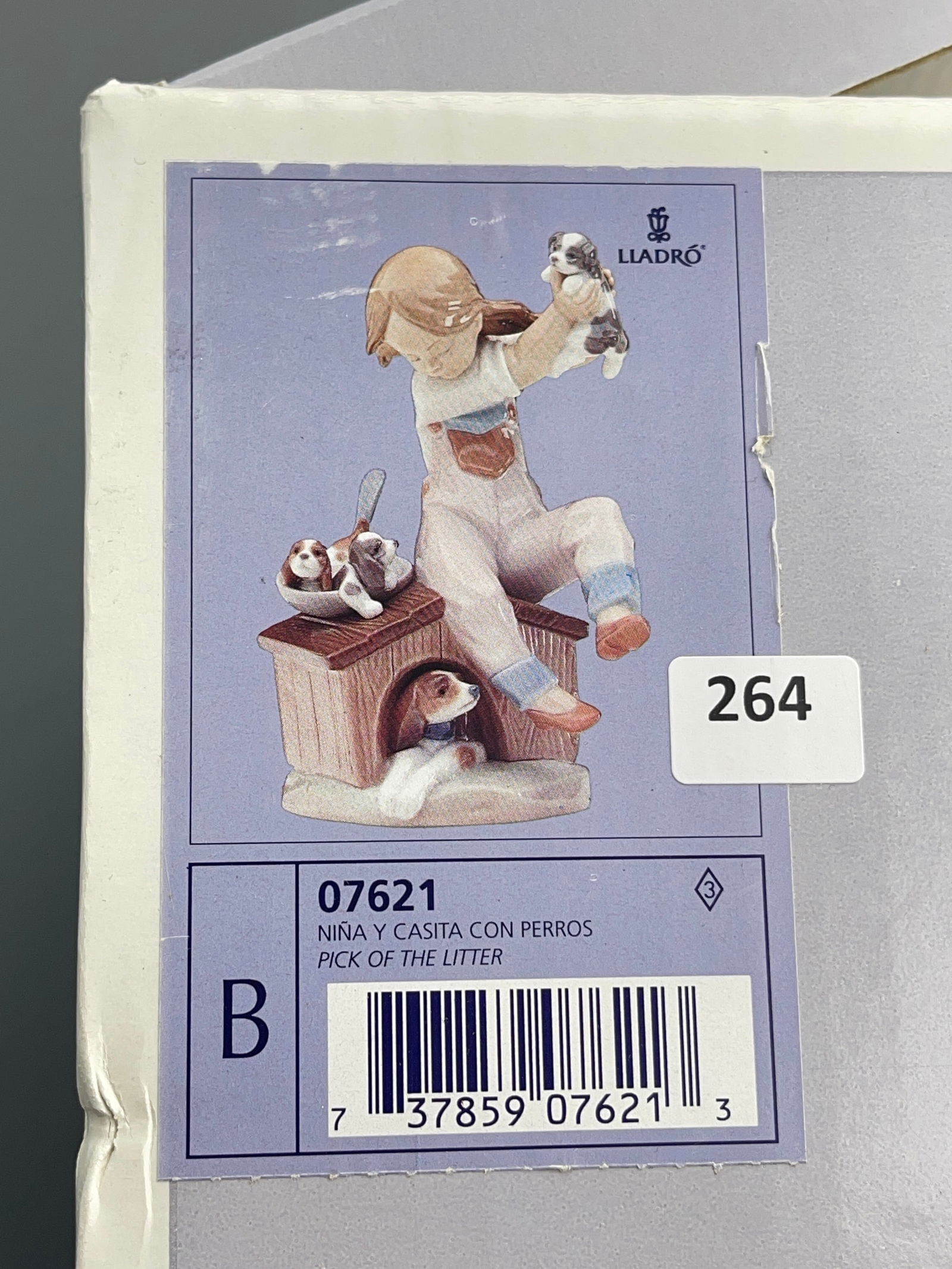 Pick Of The Litter Lladro Porcelain Figurine # 07621 Never Been Out of Its Original Box: Pick Of The Litter Lladro Porcelain Figurine # 07621 Never Been Out of Its Original Box