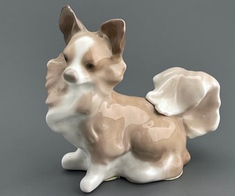 Retired Lladro Porcelain Figurine of a Papillon Dog Model #4749 Gloss Finish