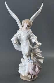 Lladro Guardian Angel with Child #1520 Large Porcelain Figurine