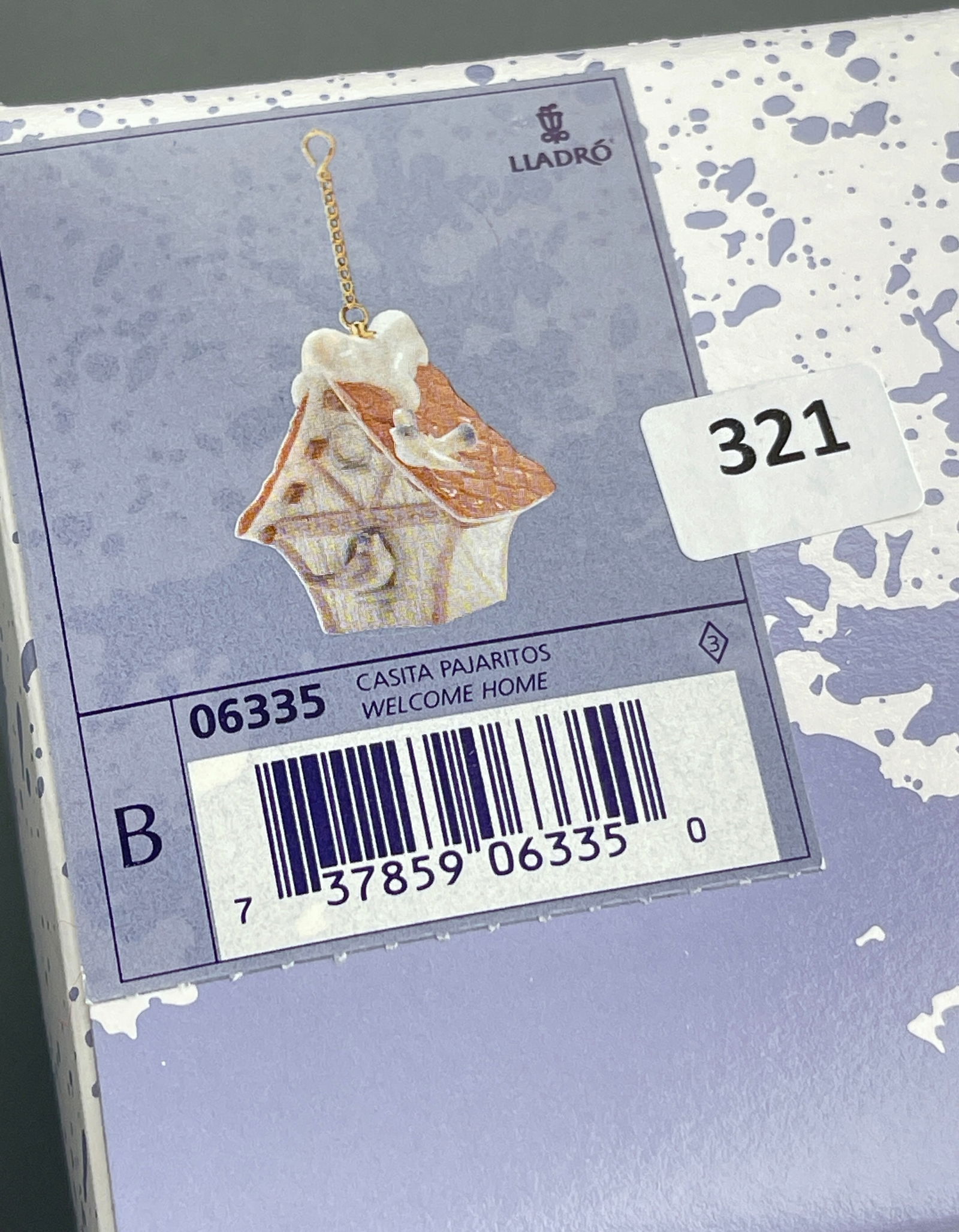 Welcome Home Boxed Lladro Christmas Ornament Figural Retired Piece by Lladro SKU 06335: Welcome Home Boxed Lladro Christmas Ornament Figural Retired Piece by Lladro SKU 06335