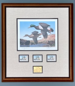 Robert Steiner Colorado 1991 Signed Framed Duck Print & Stamps Governor s Edition Numbered 28 of
