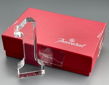 Baccarat French Crystal Number One Paperweight