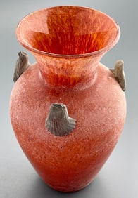 Scavo Antichi Red Italian Murano Art Glass Vase