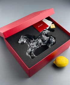 Baccarat Rearing Horse Sculpture French Crystal Figurine