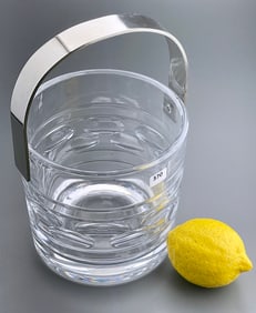 Modern Crystal and Chrome Ice Bucket Wine Cooler