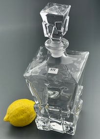 Modern Arctic Ice Cube Crystal Large Whiskey Decanter