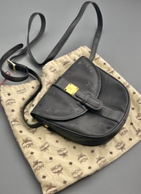 MCM Black Munchen Small Crossbody Purse Bag
