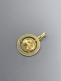 14K Gold Sagittarius Zodiac Coin Pendant