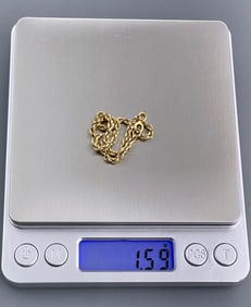 14k Gold Twisted Rope Italian Bracelet Damaged As Is for Scrap or Repairs