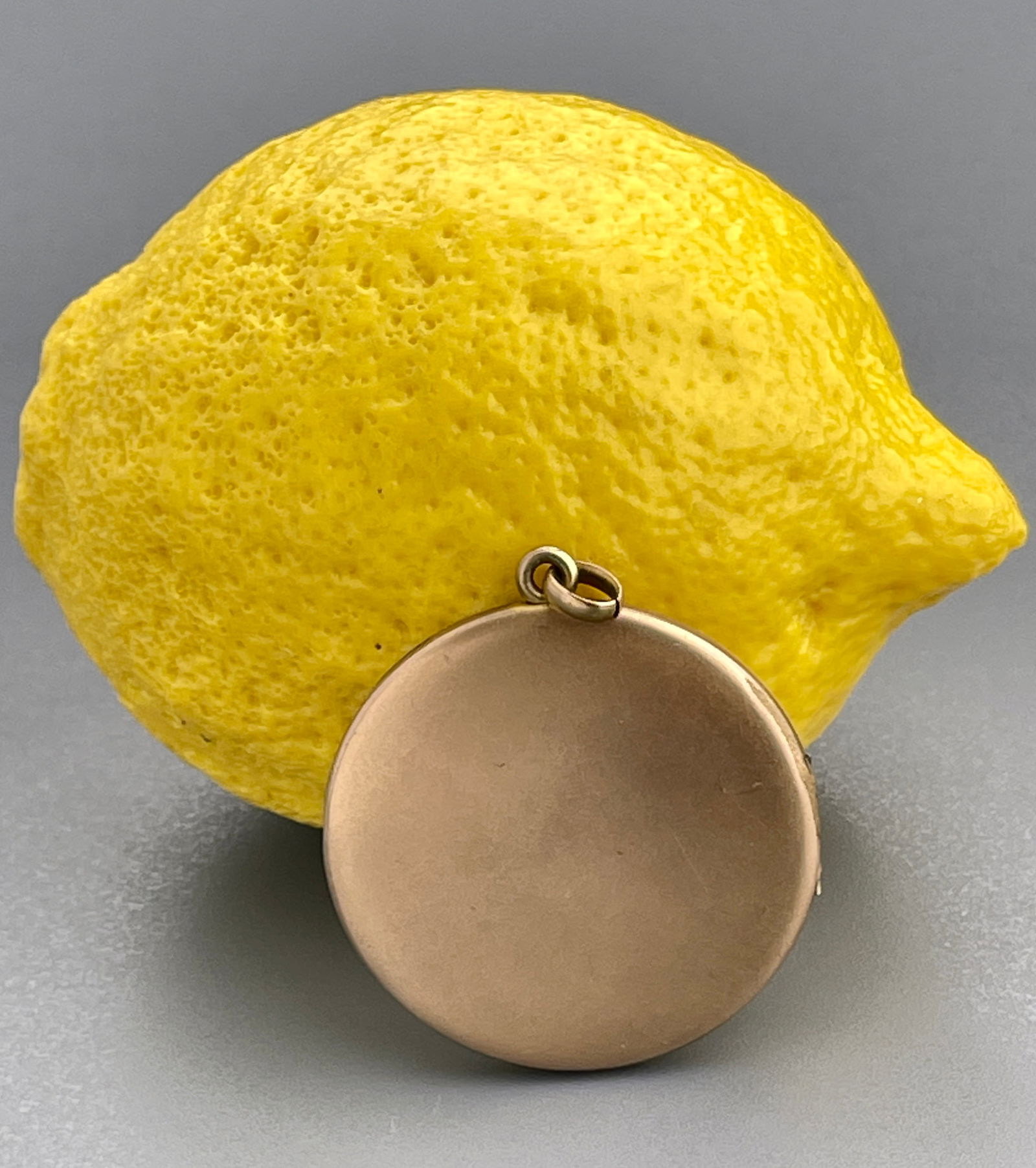 Large Victorian Rose Gold Plated Round Picture Frame Locket Pendant (1 of 5)