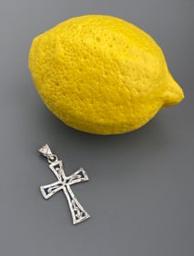 Sterling Silver Enamel Neck Cross Pendant