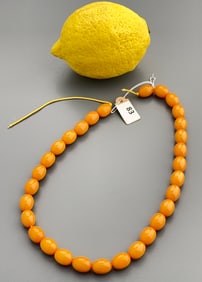 String of Oval Amber Beads