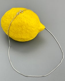 Italian Sterling Silver Neck Chain Cube Link Modern Design