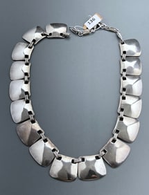 Hector Aguilar Taxco Mexico Vintage Sterling Silver Mexican Jewelry Shield Plaque Modernist Design