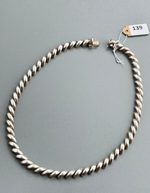 Italian San Marco Sterling Silver Collar Necklace Marked on Clasp 925 Italy