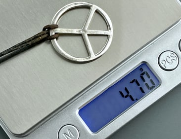 Hippie Dowe Peace Symbol Sterling Silver Pendant