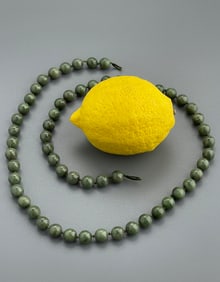 Chinese Green Jade Bead String No Clasp