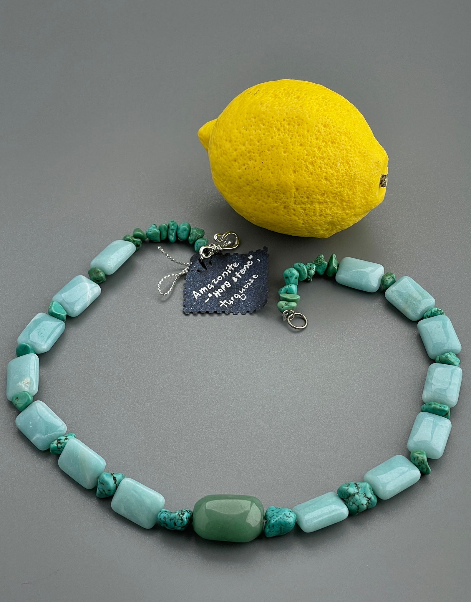 Chunky Amosonite Turquoise Stone Necklace (1 of 3)