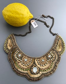 Bead Embroidered Collar Necklace