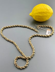 14K Gold Filled Twisted Chain Necklace Vintage Costume Jewelry