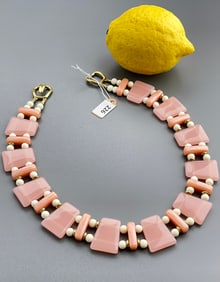 Pink Trifari Costume Jewelry Collar Necklace